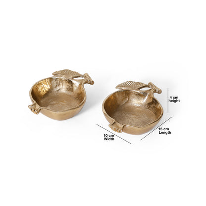 Elegant Gold Pomegranate Decorative Bowl Set