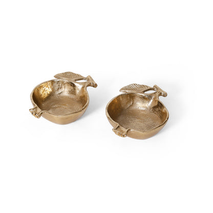 Elegant Gold Pomegranate Decorative Bowl Set