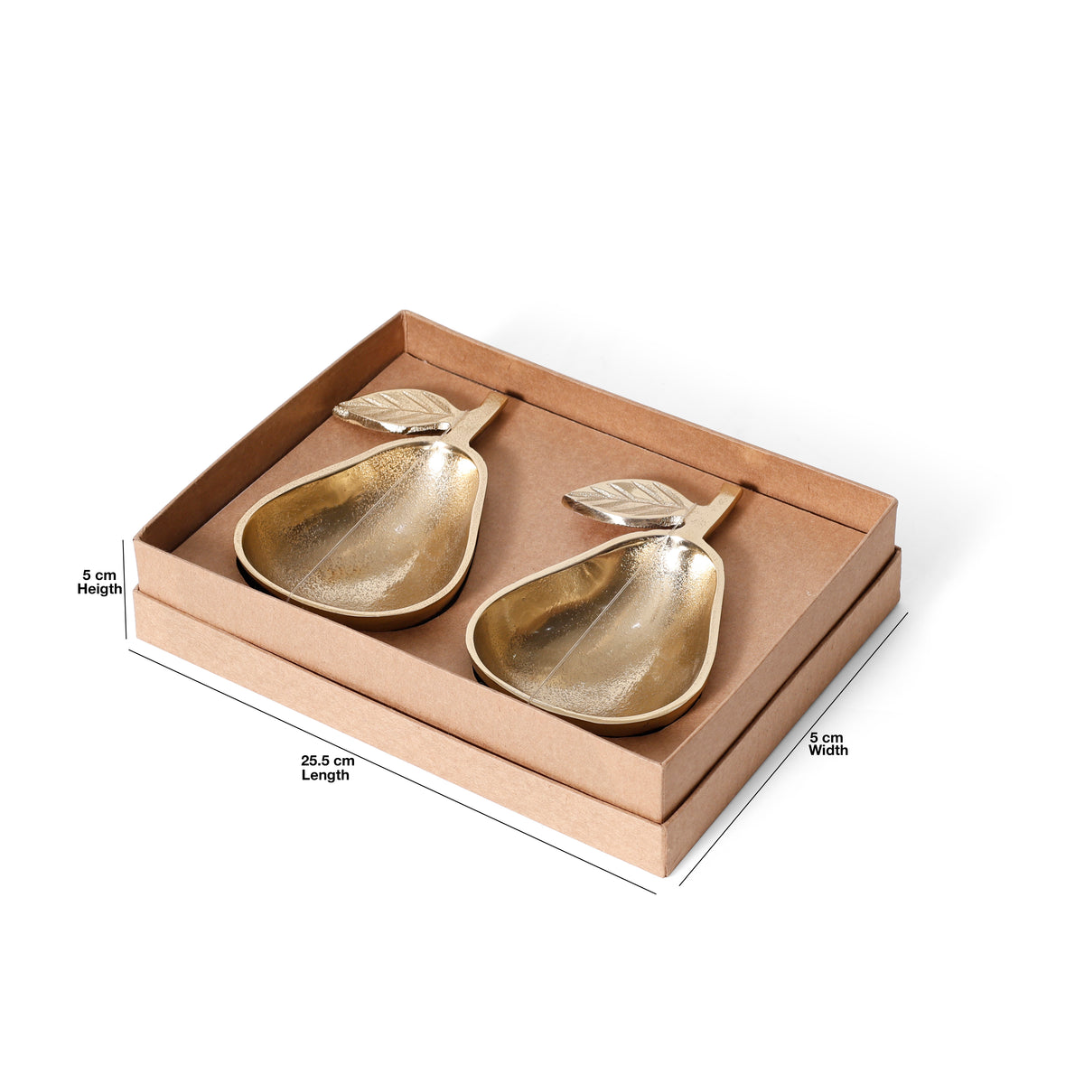 Navakrti Decor Elegant Gold Pear Decorative Bowl Set