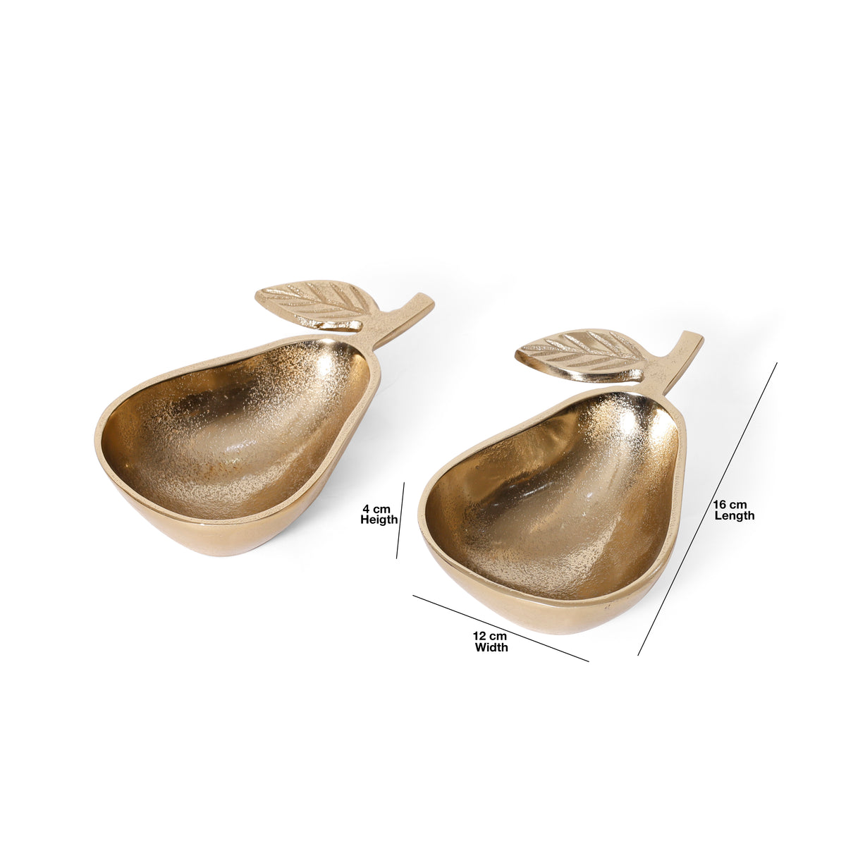 Navakrti Decor Elegant Gold Pear Decorative Bowl Set
