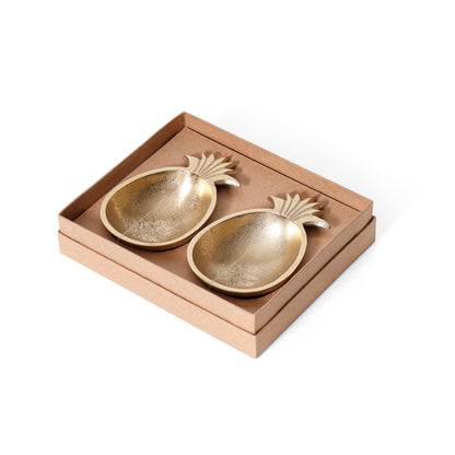 Navakriti Decor Elegant Gold Pineapple Decorative Bowl Set