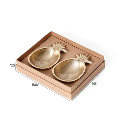 Navakriti Decor Elegant Gold Pineapple Decorative Bowl Set