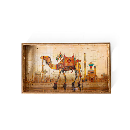 Navakriti Decor Royal Desert Camel Nesting Tray Set of 3