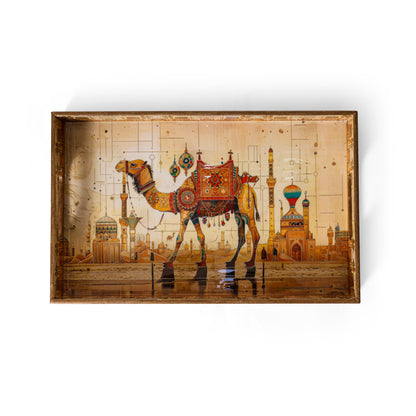 Navakriti Decor Royal Desert Camel Nesting Tray Set of 3