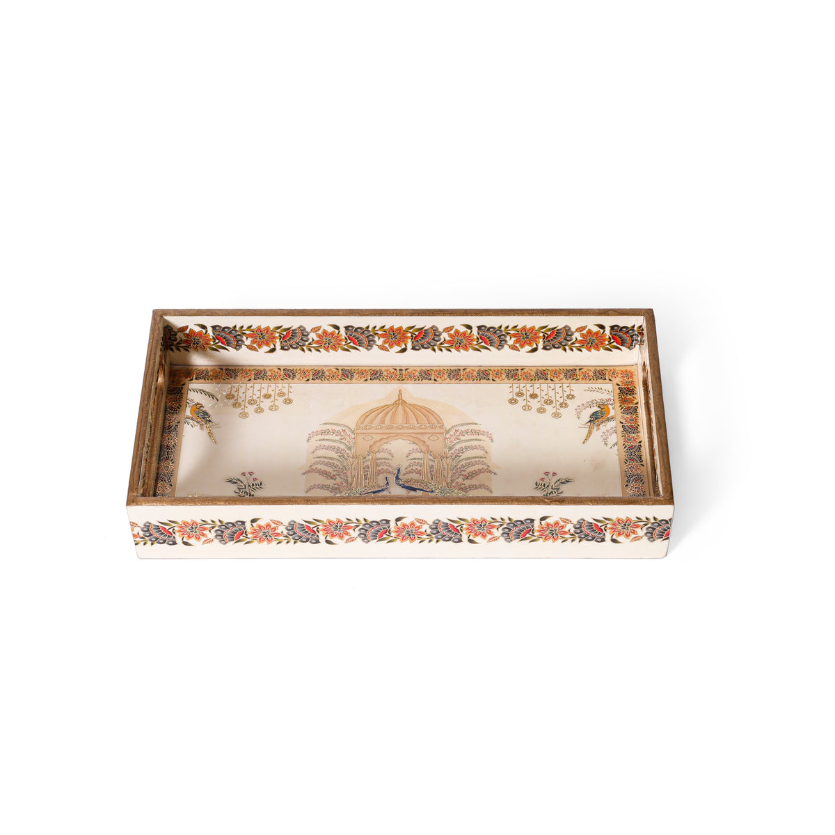 Navakriti Decor Royal Palace & Floral Nesting Tray Set of 3