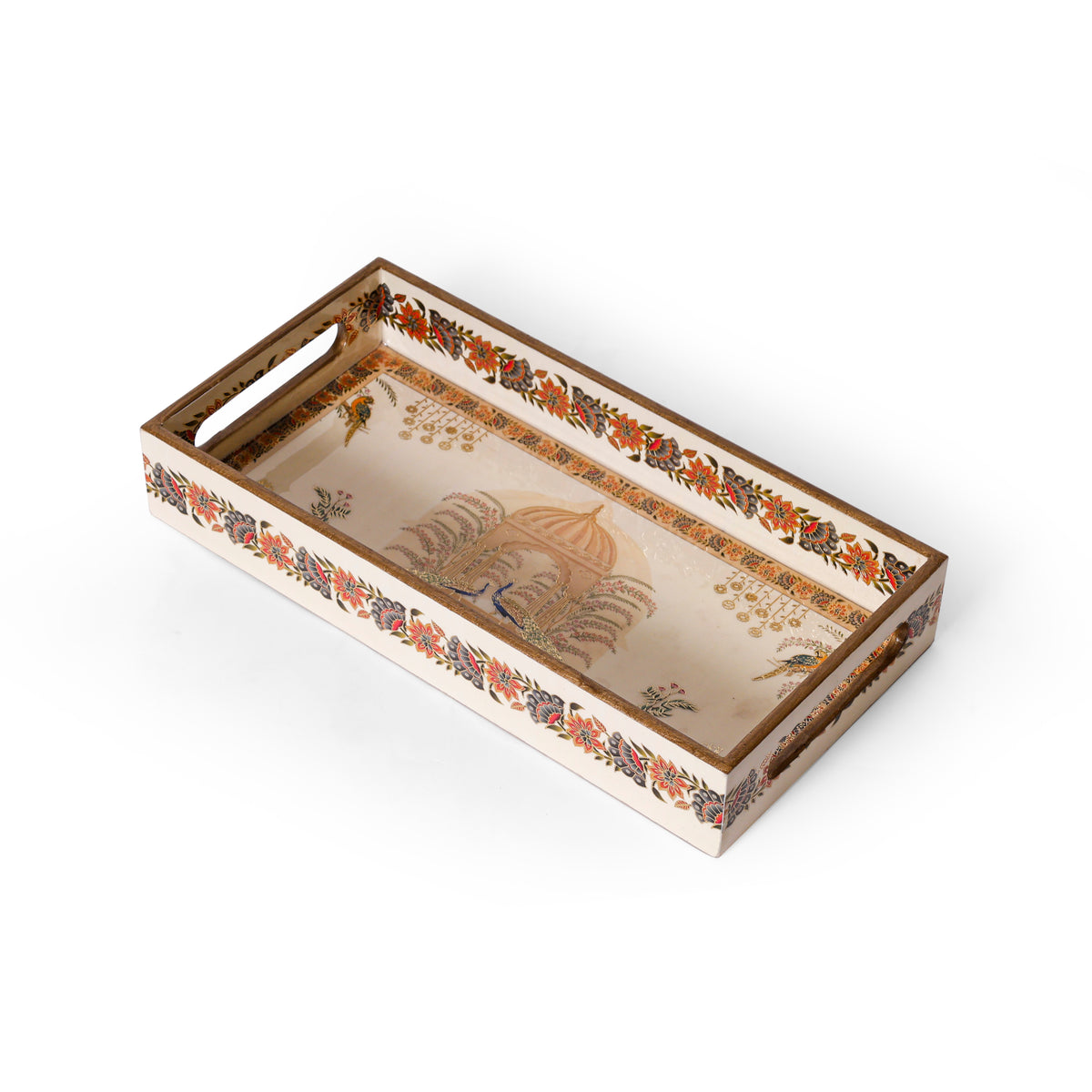 Navakriti Decor Royal Palace & Floral Nesting Tray Set of 3