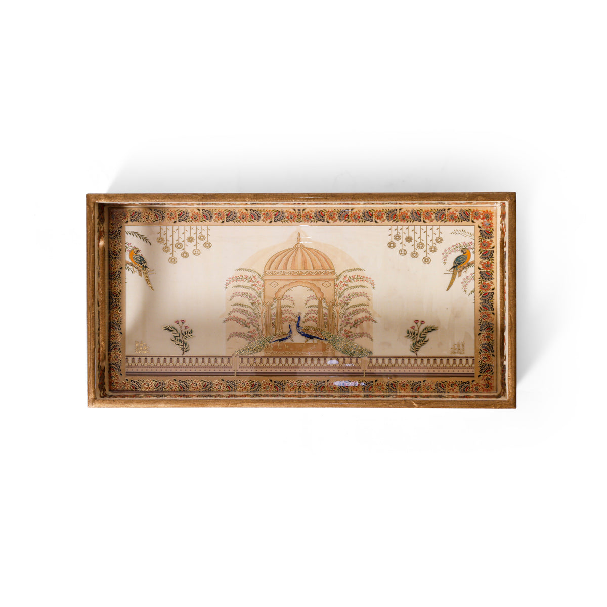 Navakriti Decor Royal Palace & Floral Nesting Tray Set of 3