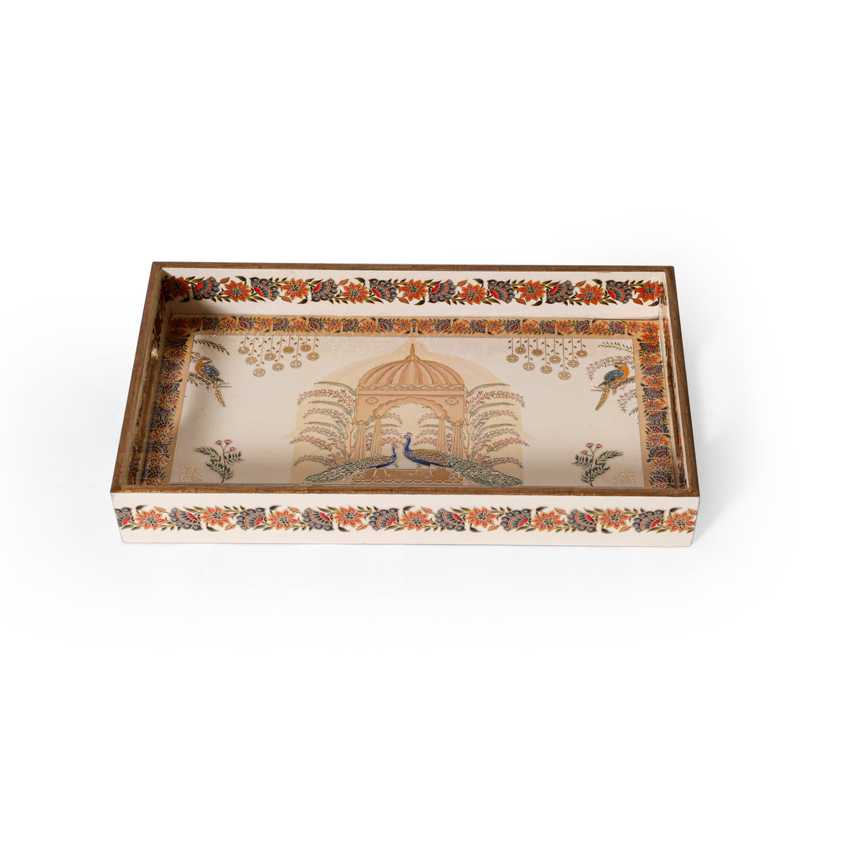 Navakriti Decor Royal Palace & Floral Nesting Tray Set of 3