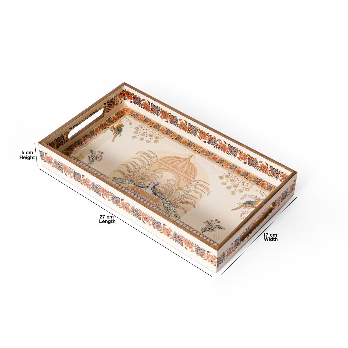 Navakriti Decor Royal Palace & Floral Nesting Tray Set of 3