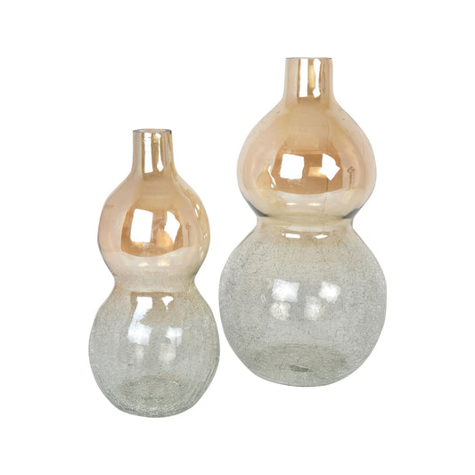 Tangerine Twist: Glass Vase Duo