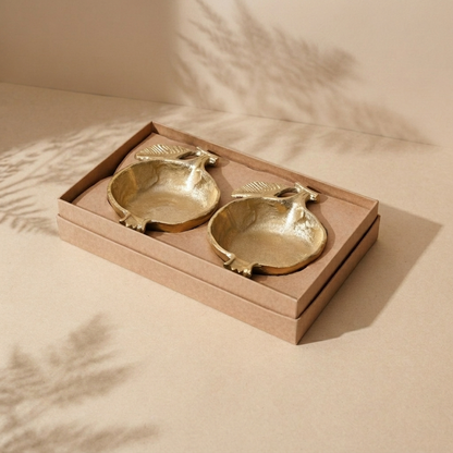 Elegant Gold Pomegranate Decorative Bowl Set